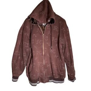 VINTAGE BAREFOX streetwear embroidered monochromatic Kansas City zipup hoodie 2X